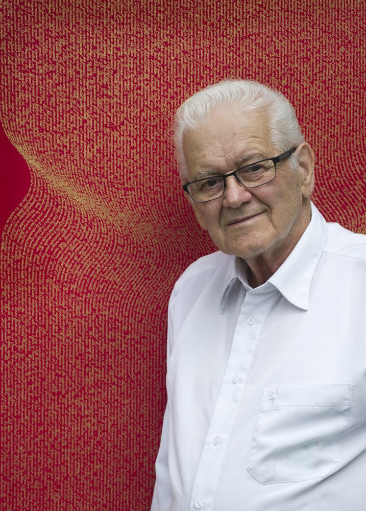 Calligramme réalisé par Marc Pessin pour l'ouvrage "Ana Soror" de Marguerite Yourcenar